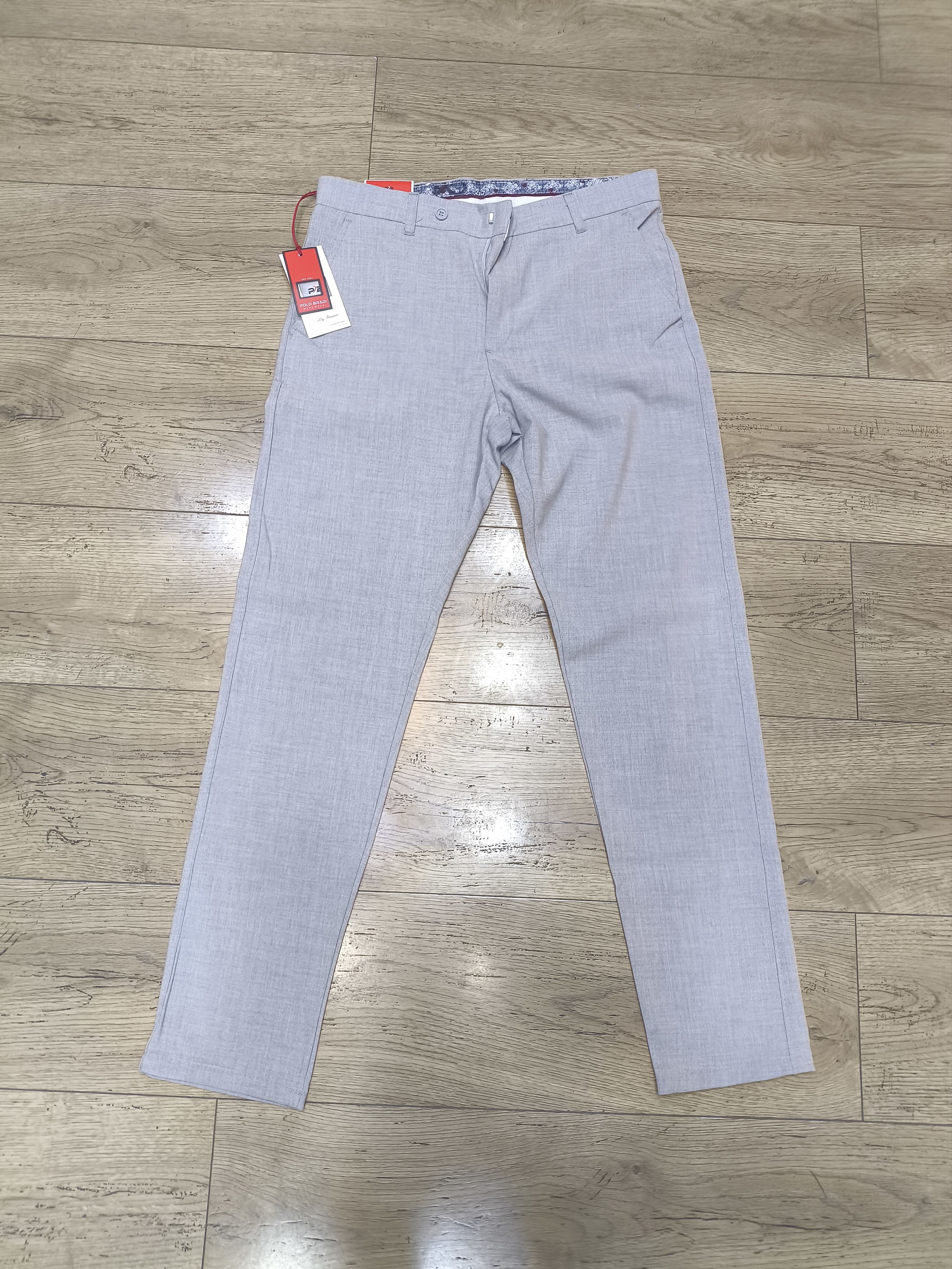 Light Grey Slim Fit Dress Pants Formal Trousers