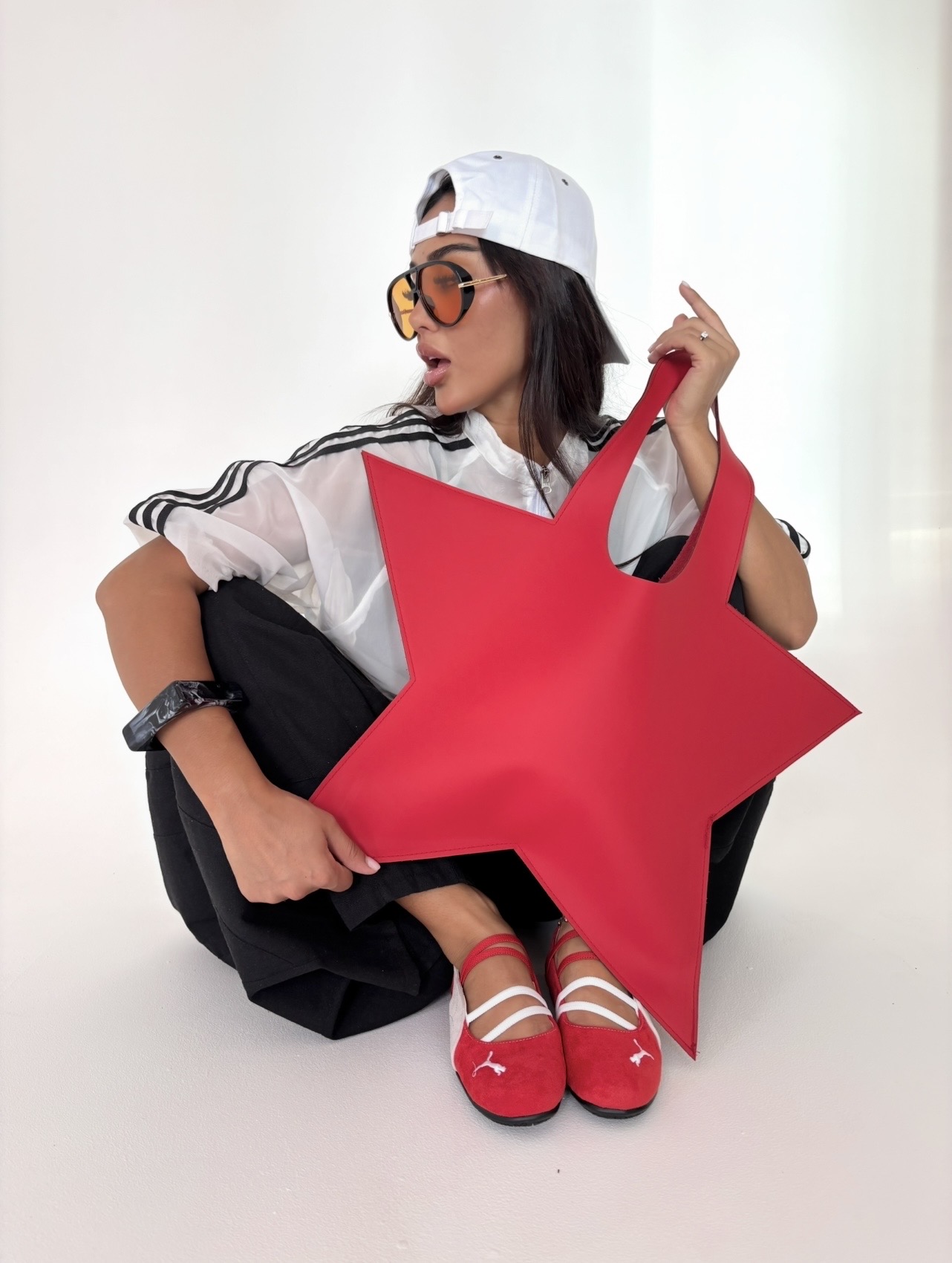 Women's Star-Shaped Bag, Leather, 2 Colors, Everyday Carry